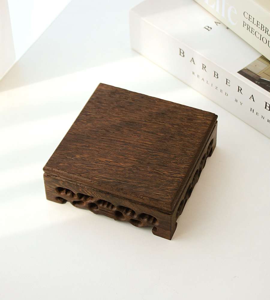Premium Cassia Wood Square Tea Coaster (Small)