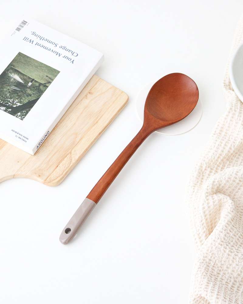Pastel Color Lacquer Wood Stir-Fry Spatula (Large)