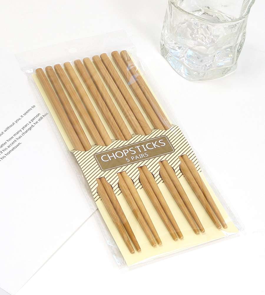 Bamboo Chopsticks 5-Piece Set (Plain Design) T