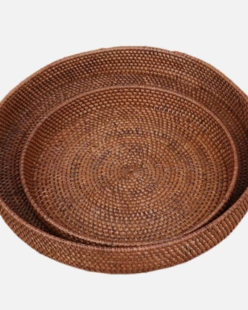 Rattan Round Basket Set 2p