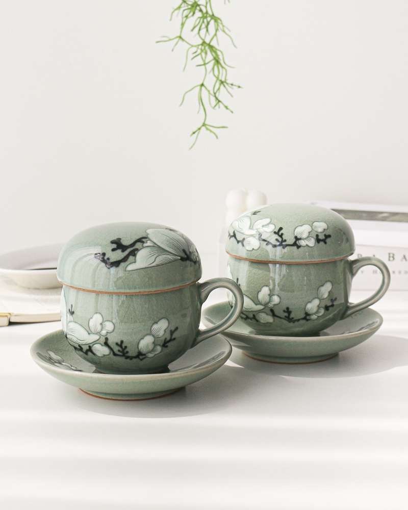 Celadon Magnolia Couple Tea Set