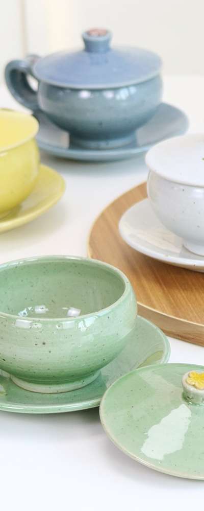 2人用 双花なつめ茶碗セット