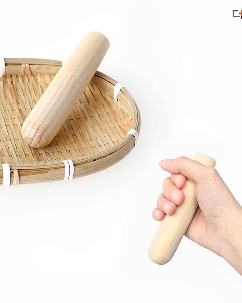 Domestic Wood Mini Mortar and Pestle Single Unit l Small Grain Grinding Garlic Mincing Rice Cake Making Cooking Experience Pretend Play