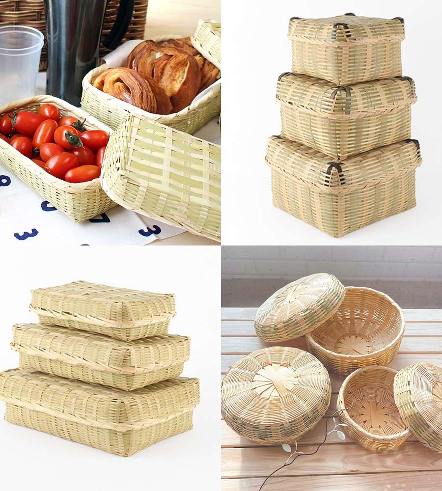 Bamboo Steamer Basket Collection (Chuseok Holiday Gift Tteok Box Korean Dessert Box Ceremonial Offering Bento Box Tableware Set)
