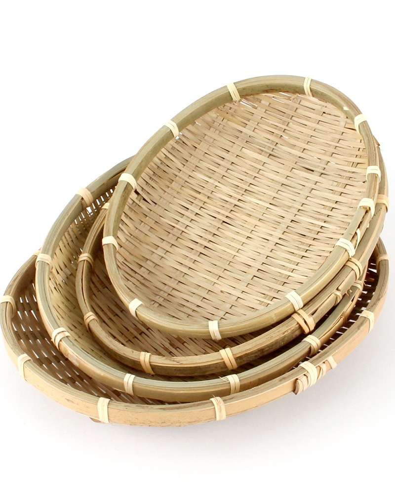 Bamboo Oval Sieve Basket | Rice Cake Basket Sieve Vegetable Strainer Lettuce Bamboo Weave Basket Crafts Holiday Tableware Pancake Dish