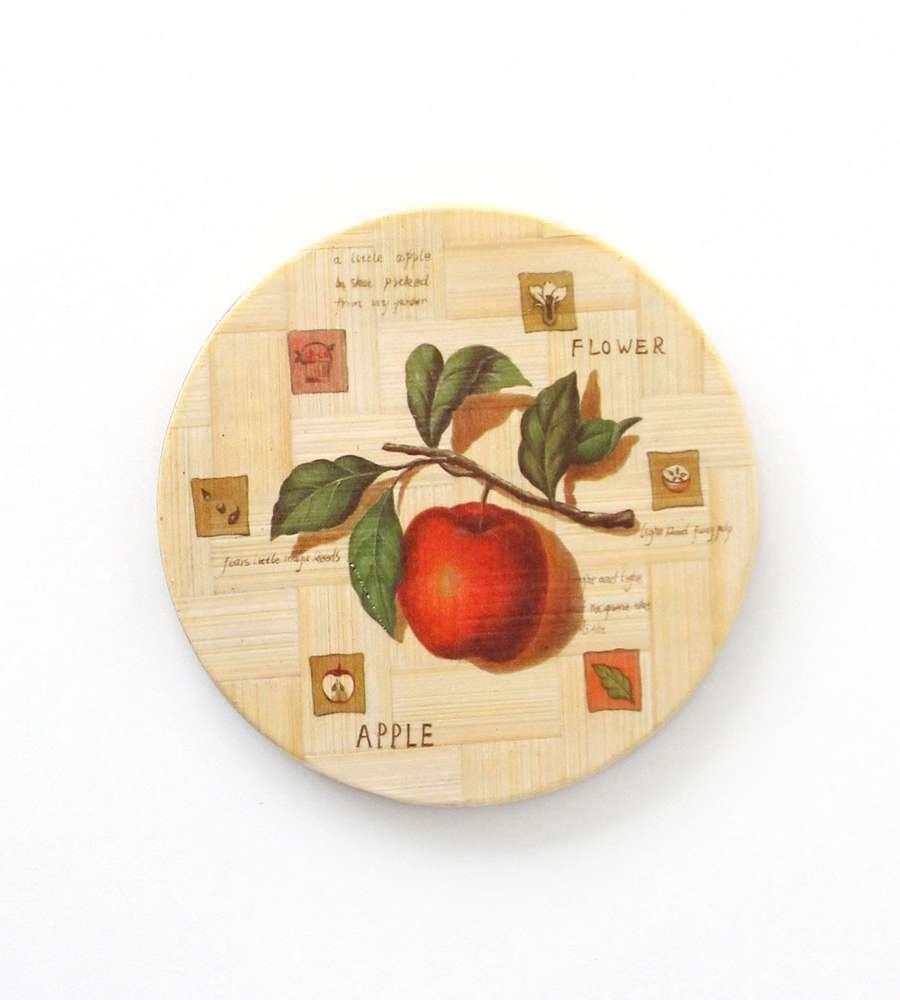 Printed Bamboo Cup Coaster Round | Wood Tea Coaster Multi-Purpose Coaster Camping Home Café