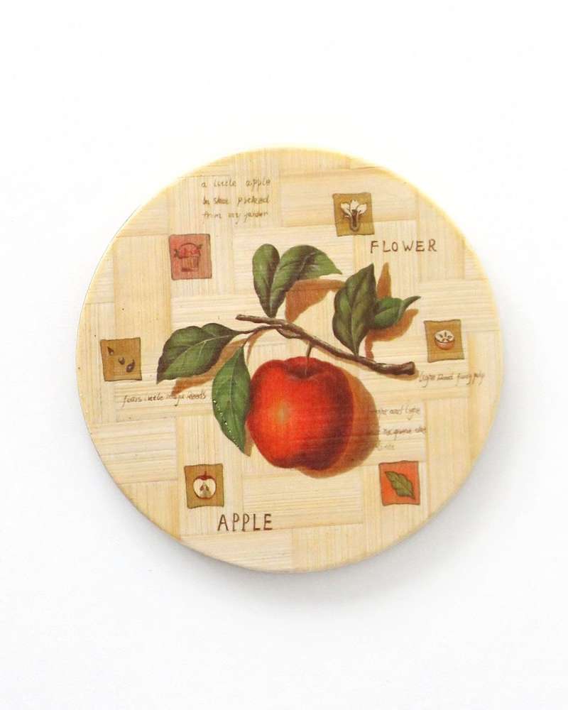 Printed Bamboo Cup Coaster Round | Wood Tea Coaster Multi-Purpose Coaster Camping Home Café