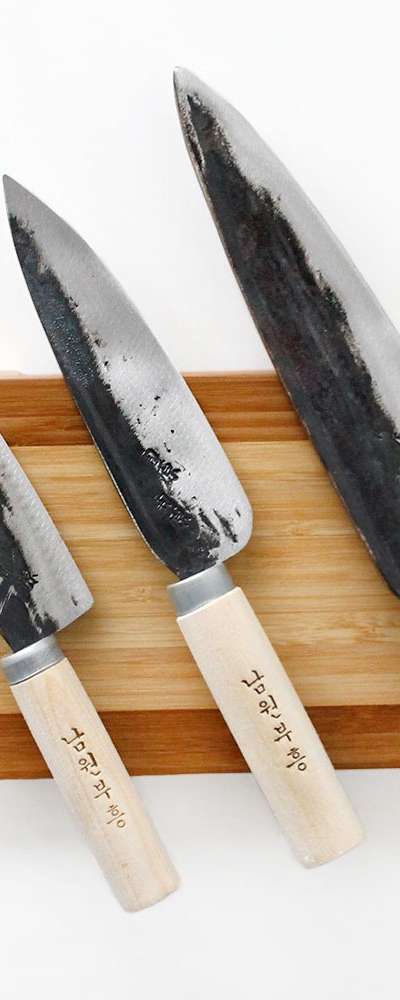 南原復興 鋳鉄包丁 食道包丁(伝統 台所 包丁 多用途 手作り 鍛冶屋包丁 業務用 食堂 韓食 台所包丁)