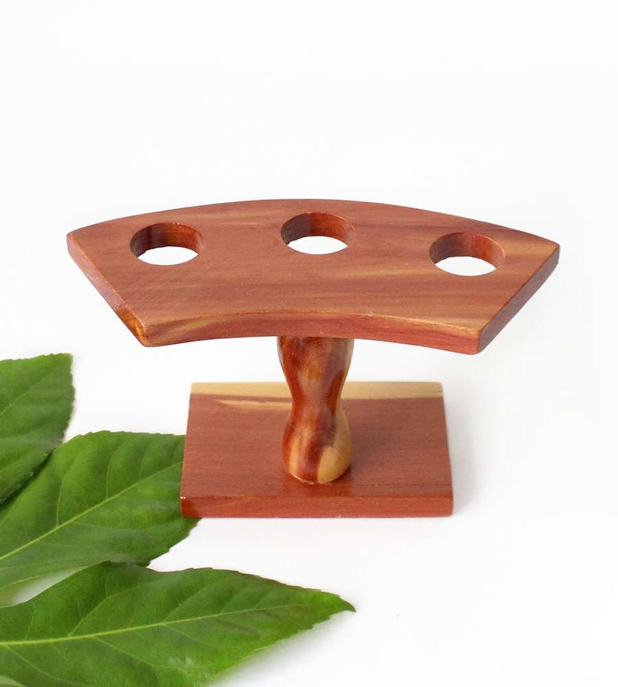 3-Hole Fragrant Wood Maki Stand | Temaki Seaweed Roll Sushi Holder Japanese Tableware