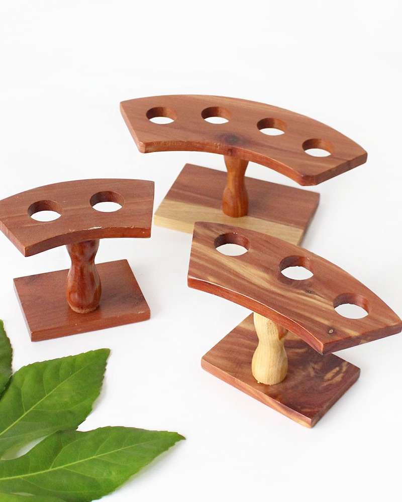 Fragrant Wood Maki Stand (2-Slot 3-Slot 4-Slot Nori Roll Holder Sushi Tableware Japanese Restaurant Plating)