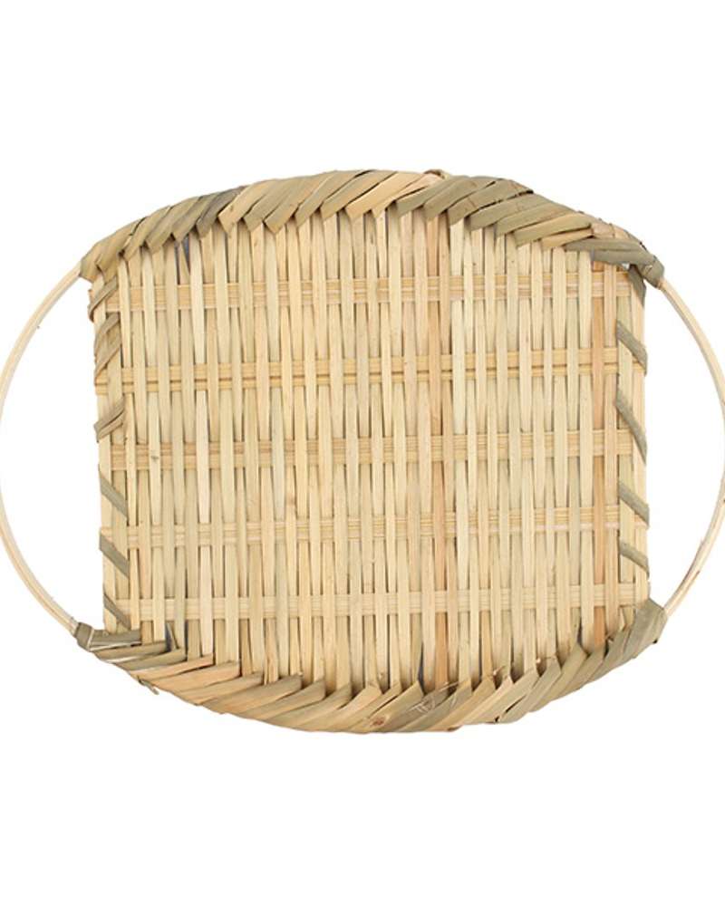 S Bamboo Colander with Dual Handles | Lettuce Tempura Basket Japanese-Style Dish Plate