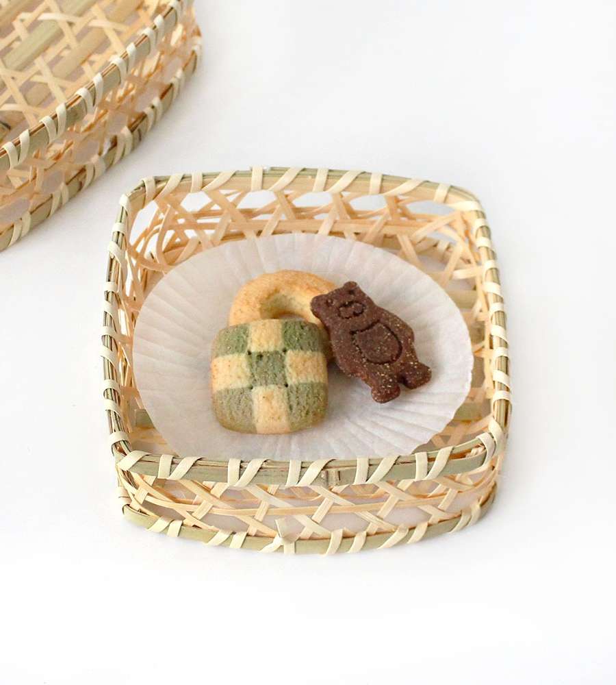 S Bamboo Square Tempura Basket | Japanese Dish Bowl Strainer