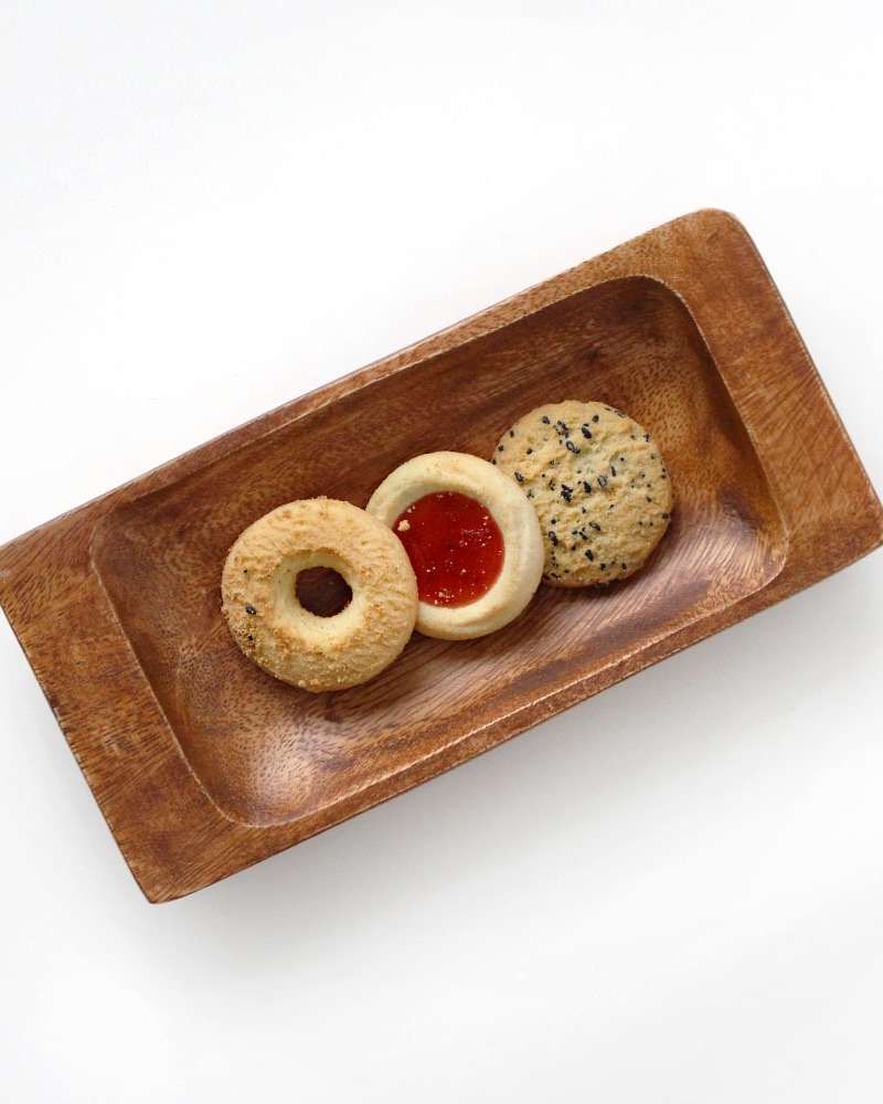 Flat-Handle Wood Appetizer Dish 1022 | Home Cafe Wooden Plate