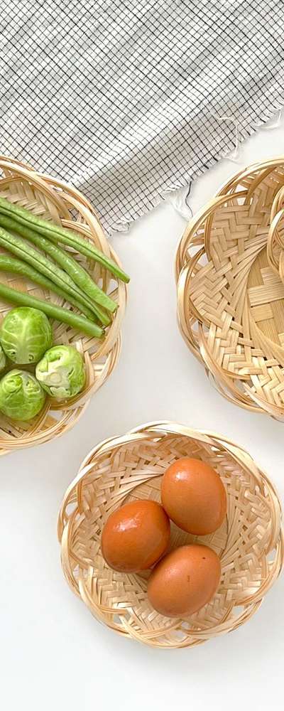 竹製フラワーザル（天ぷら皿 キャンプ ミニボウル 居酒屋 花ザル 和食 装飾小物 プレーティング）