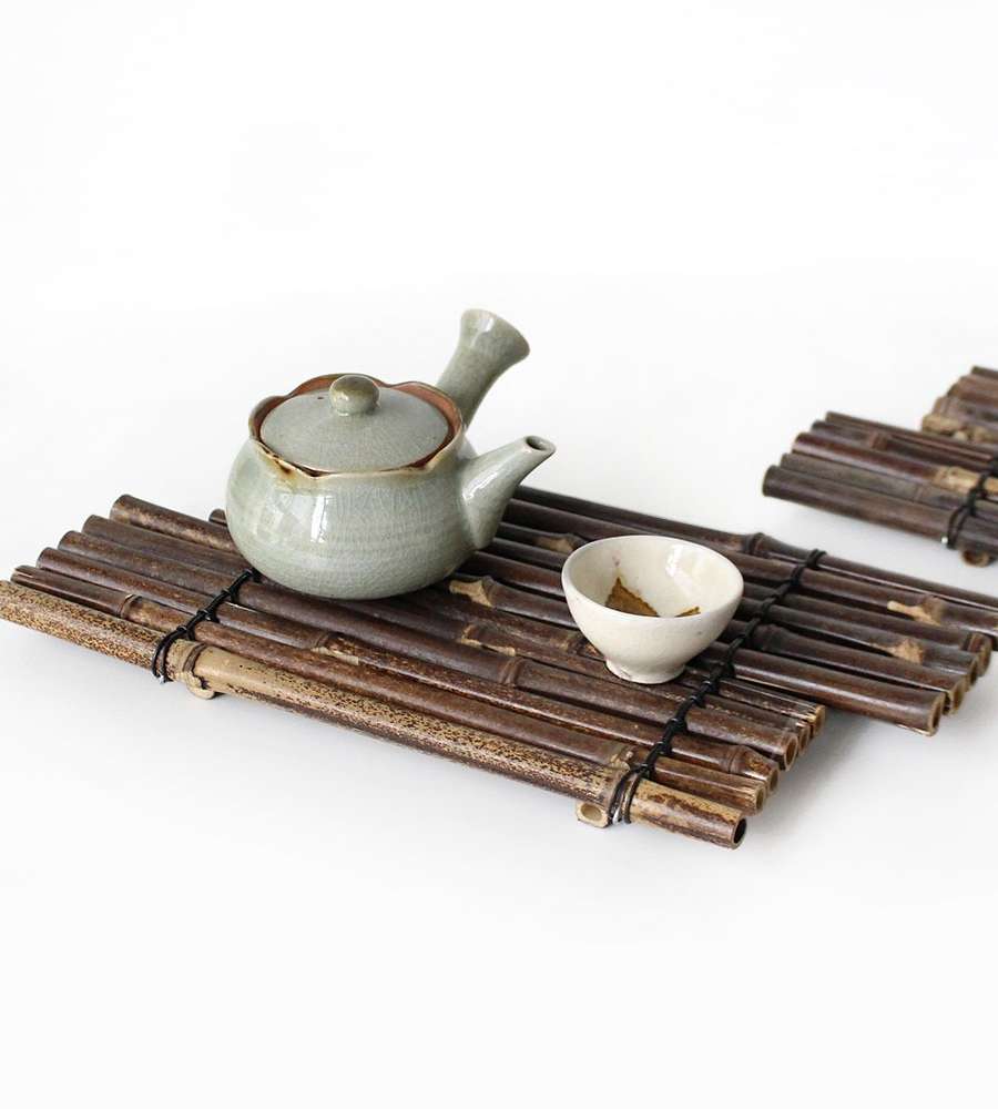 M Cylindrical Bamboo Stand (Aesthetic Home Decor Fried Food Sushi Plate Japanese Cuisine Fence Design Unique Pretty Dish Tray)
