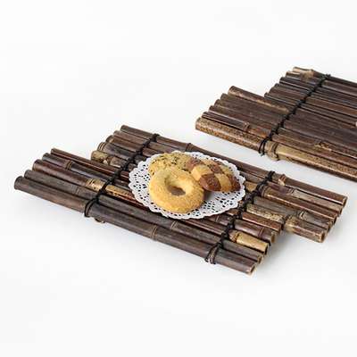 S Bamboo Tube Stand (Japanese Cuisine Plating Aesthetic Decor Tempura Sushi Plate Tableware Fence Design Unique Beautiful Dish Tray)