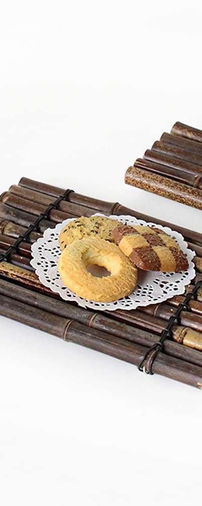 S サイズ 竹筒受け皿（和風 小物 天ぷら 寿司 プレート 和食器 フェンス デコレーション ユニークで美しい食器 トレー）