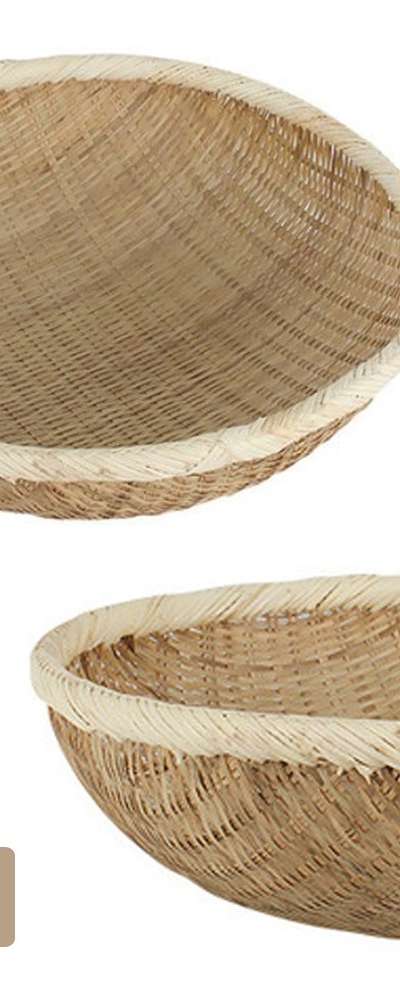 40cm 竹製深かご(伝統民芸品 高級ざる 深いかご 広口バスケット 野菜 果物かご)
