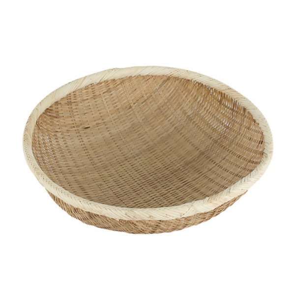 30cm Bamboo Woven Flat Basket | Round Colander Basket