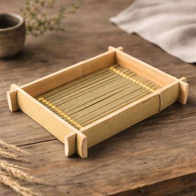 Bamboo Square Soba Plate 1P (Buckwheat Noodle Dish Japanese Style Soba Tray)