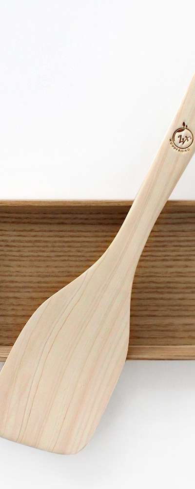 ヒノキ材炒め用木杓 斜め317 ウッドクッキングスプーン ターナー