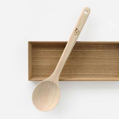 Hinoki Wood Round Stir-Fry Spatula 317 | Wood Cooking Spoon