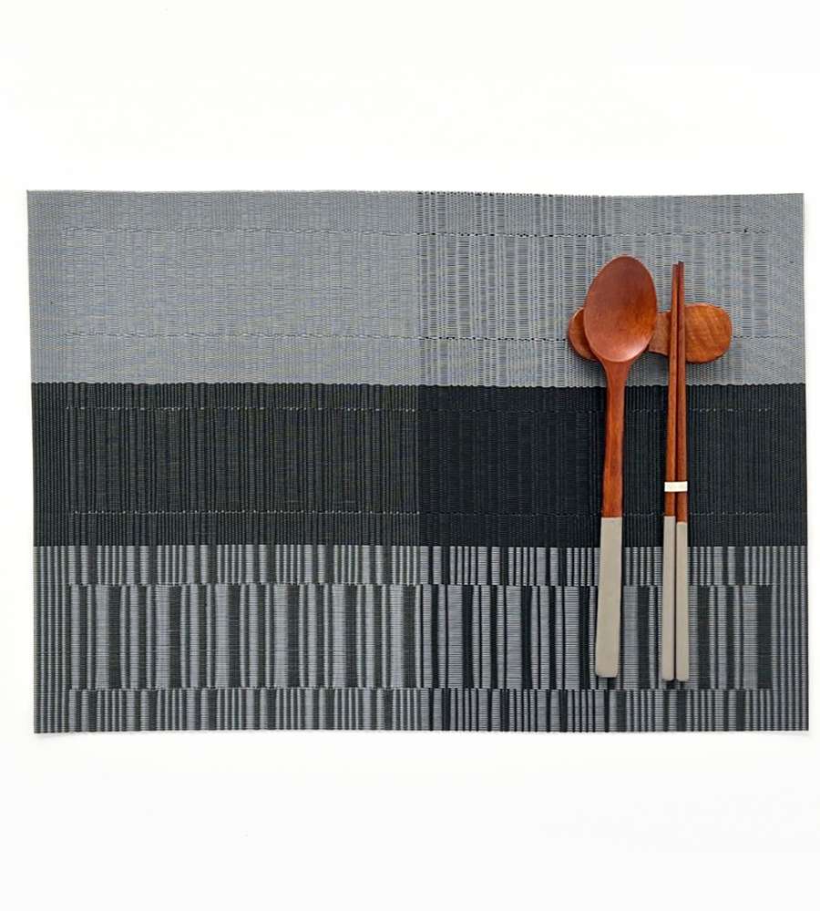 Gray Two-Tone Line Table Mat | Table Runner Placemat