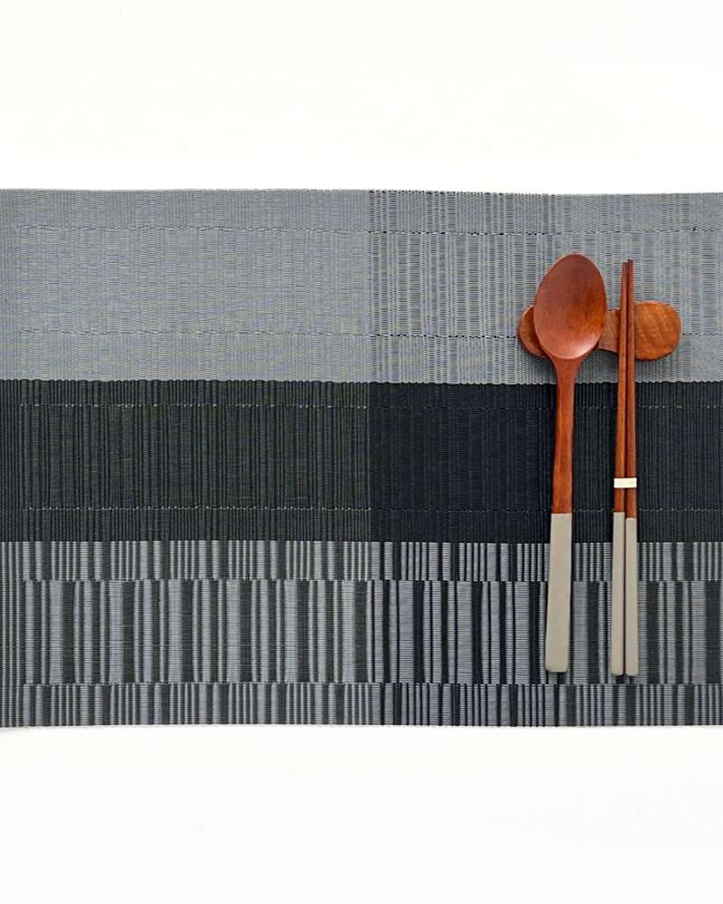 Gray Two-Tone Line Table Mat | Table Runner Placemat