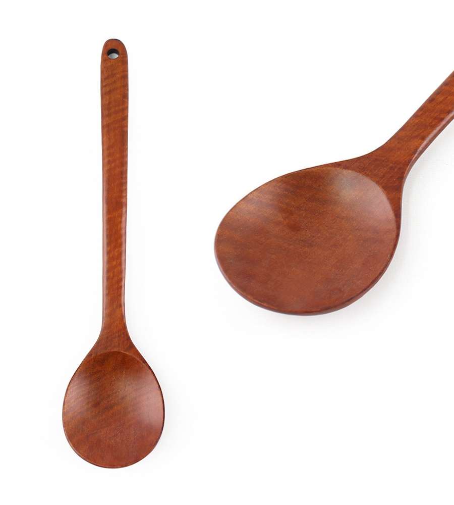 Camphor Wood Round Stir-Fry Spatula 33cm (Restaurant Wooden Stir-Fry Spoon Turner Multi-Purpose Wood Spatula Commercial Long Spoon)