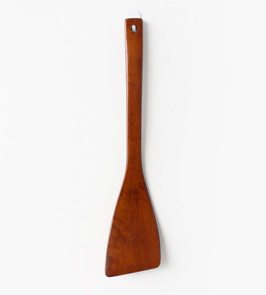 38cm Rosewood Lacquered Slanted Spatula (Wood Stir-Fry Shovel Cooking Tool Multi-Purpose Wooden Turner Restaurant Home Kitchen Tool)