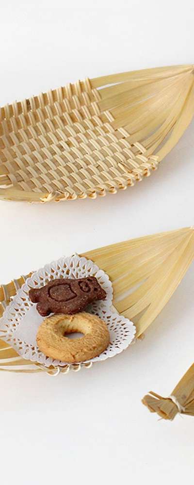 竹製梨型から揚げバスケット（フライドポテト皿 寿司屋 飾り皿 居酒屋 ざる 和食料理 装飾アイテム）