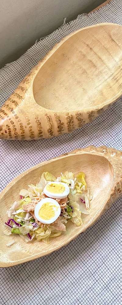 竹根ボウル｜パスタボール サラダプレート ウッド ホームカフェ
