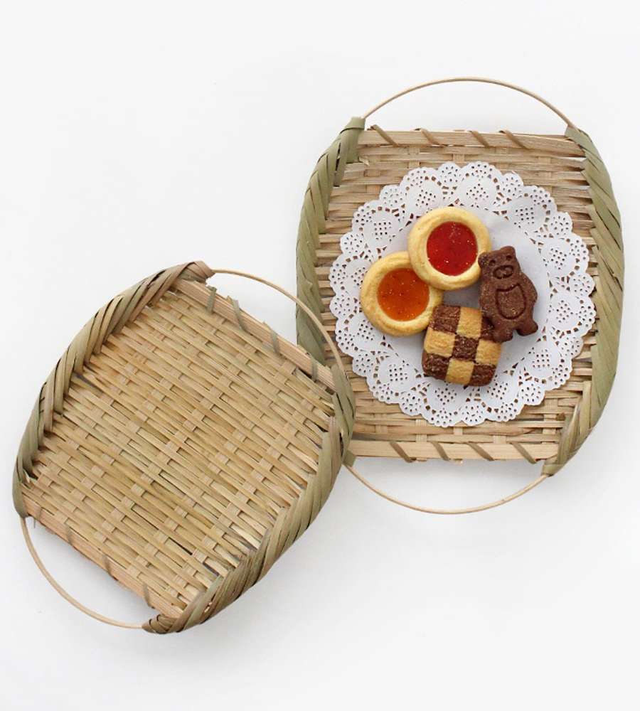Bamboo Colander with Double Handles | Beautiful Serving Dish for Pancakes, Fried Foods & Tempura Basket, Japanese-Style Cooking and Home Pojangmacha Decor