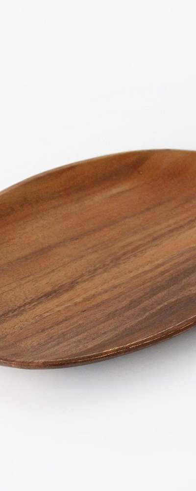 31cm アカシア 浅型楕円木製プレート（感性的キャンプ食器 ホームカフェ プレート フルーツプレート トレイ）