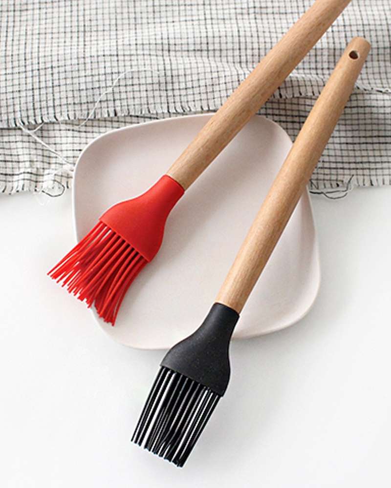 Wood Handle Silicone Brush | Marinade Brush Oil Brush