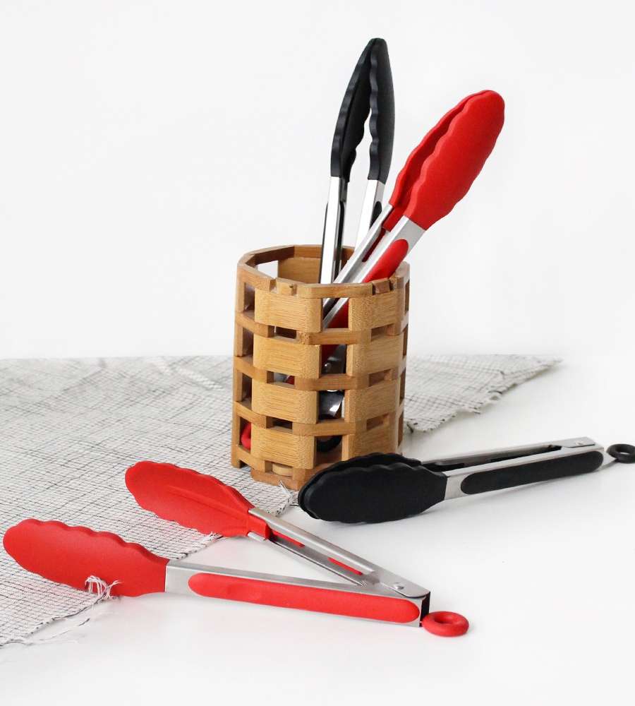 Stainless Steel Silicone Tongs l Cooking Kitchen Tongs Camping Pasta Buffet