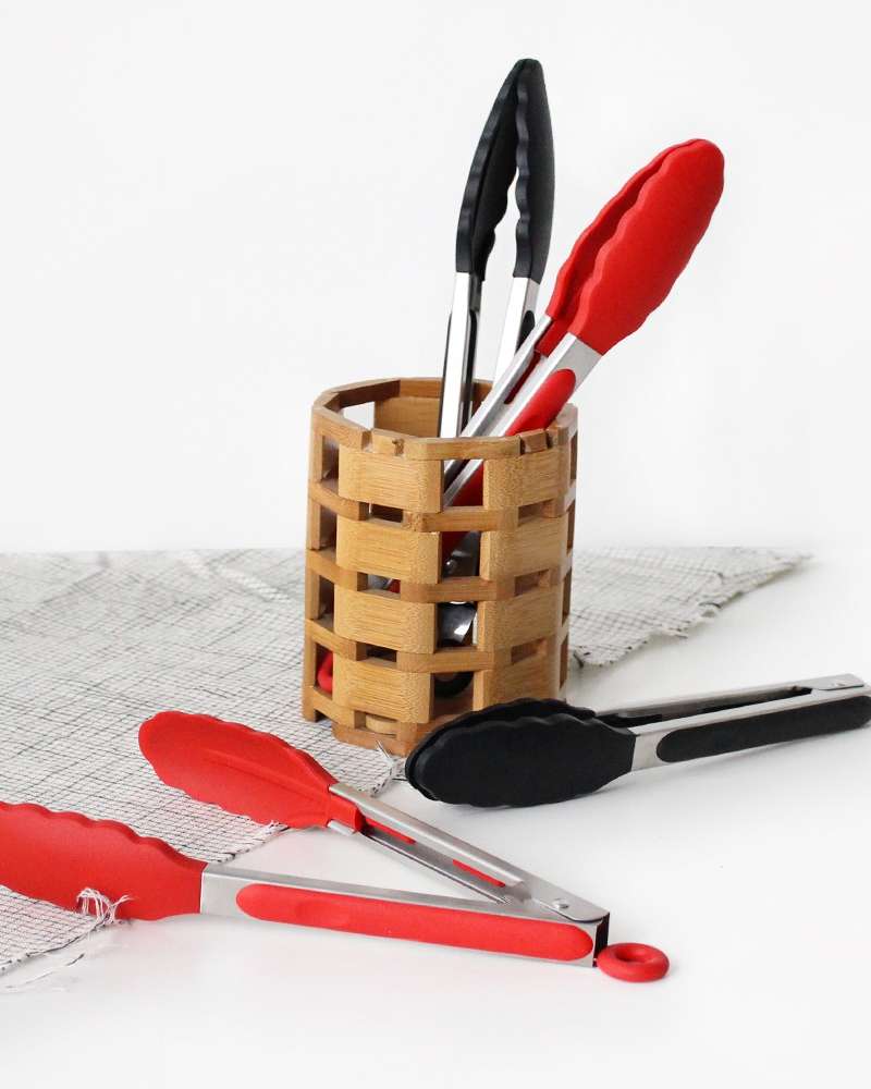 Stainless Steel Silicone Tongs l Cooking Kitchen Tongs Camping Pasta Buffet