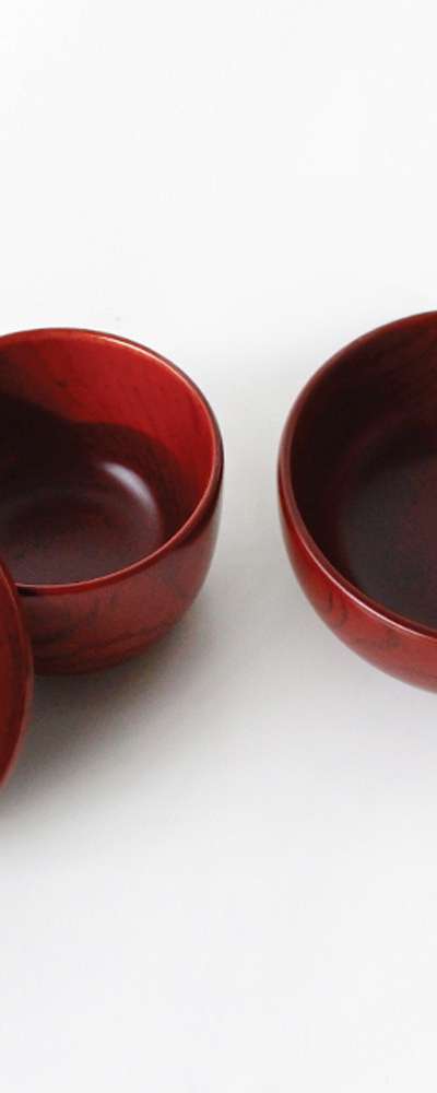 漆塗り木製ご飯茶碗・スープボウル・汁椀セット｜無垢材木食器
