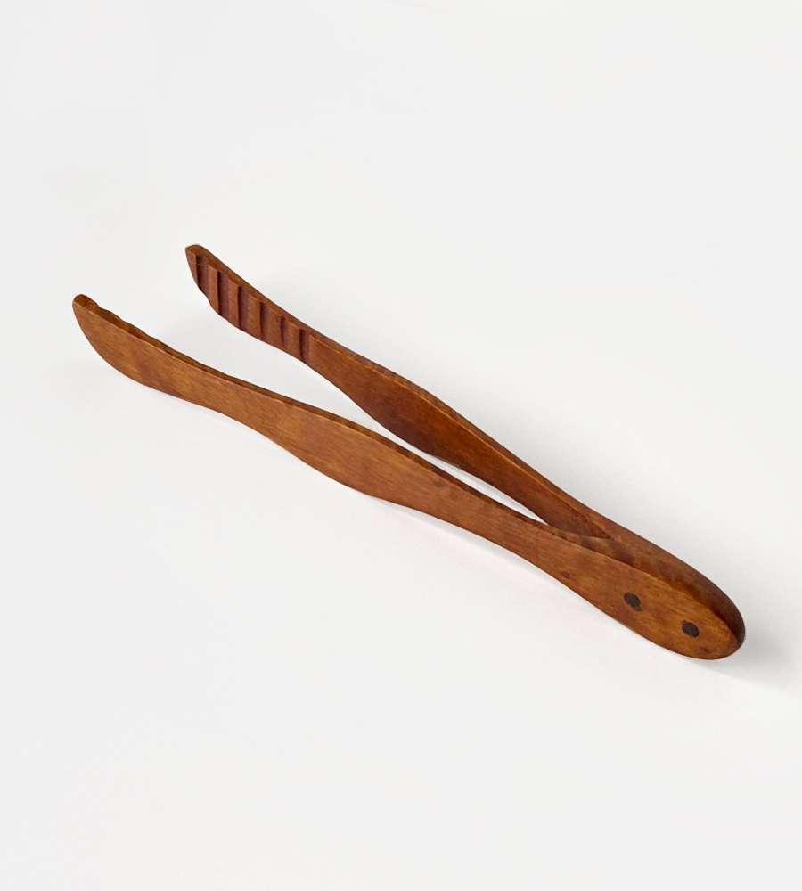 Rosewood Wooden Tongs M | Cooking Kitchen Camping Pasta Food Bread