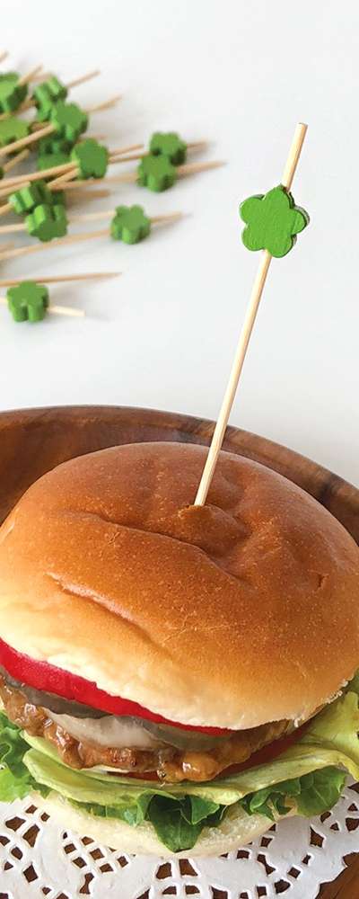 グリーンフラワー 竹製カラーフルーツピック 串100本 サンドイッチ串 ハンバーガー カクテルピック