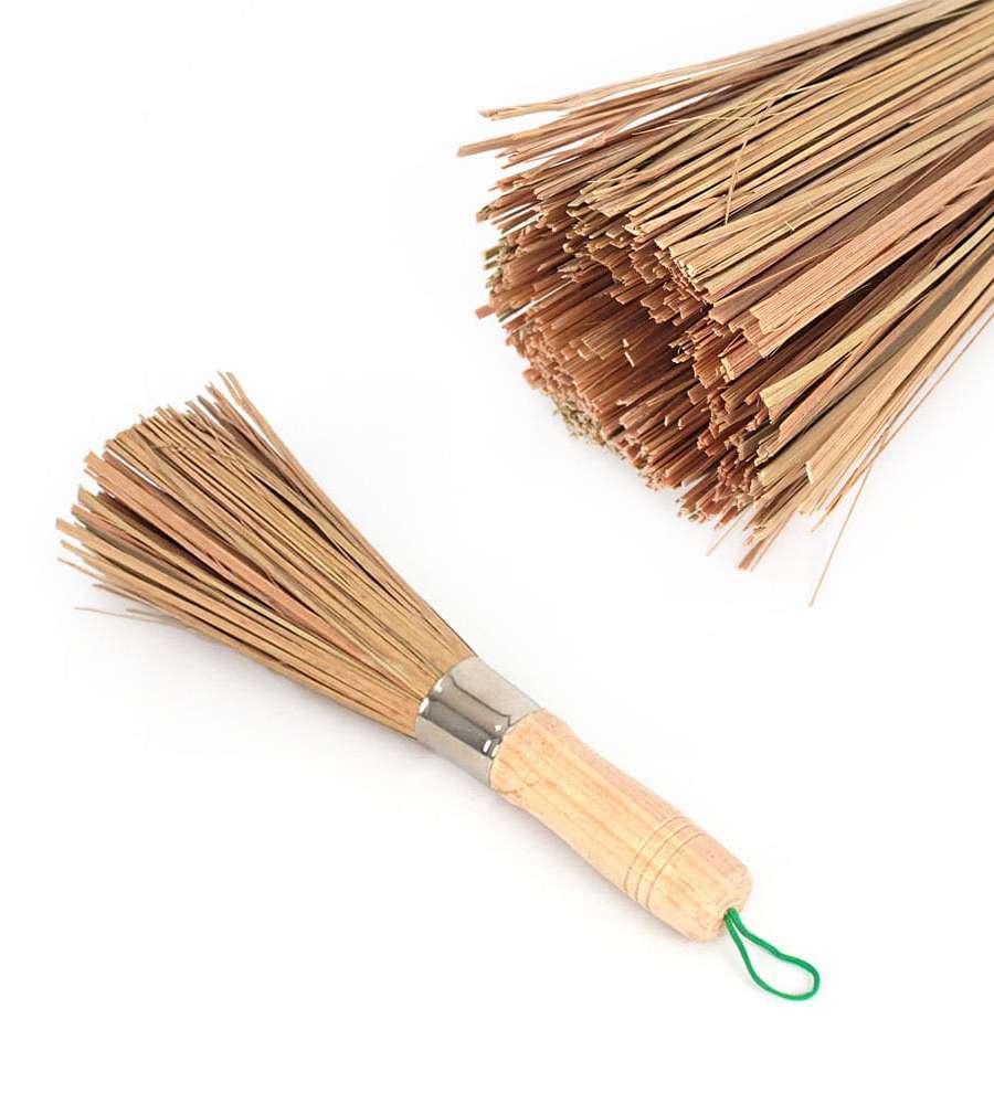 Bamboo Handle Pot Brush | Wok Brush for Commercial Restaurants, Home, Camping, and Chinese Kitchens Multi-Purpose Cleaning Brush