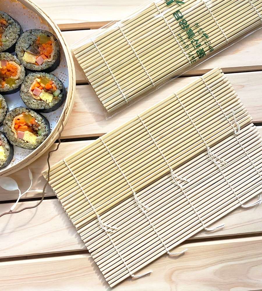 Damyang Domestic Outer Bamboo Sushi Rolling Mat 1P (Gimbap Mat Kimbap Roller Picnic Lunch Box Making Japanese Restaurant Plating)