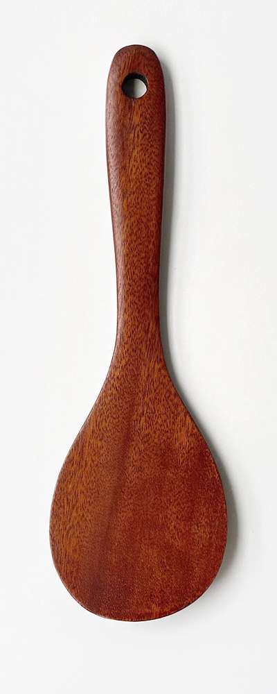 Camphor Wood Lacquered Rice Paddle 23cm | Natural Wood Kitchen Utensil for Commercial Use