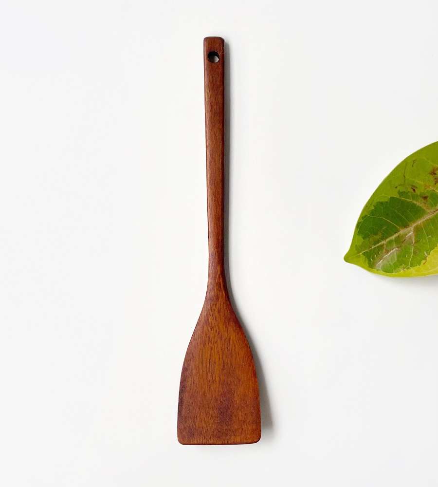 Camphor Wood Lacquered Small Spatula 25cm Wood Natural Material Full Flipper