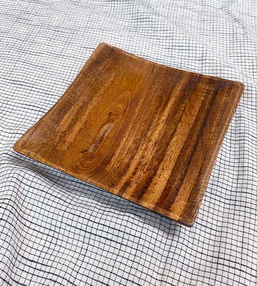 Edge Square Wood Plate 152 | Wood Snack and Appetizer Dish
