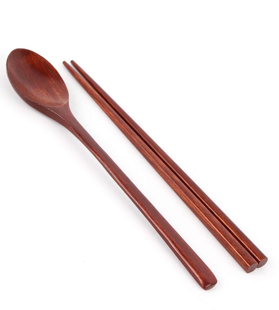 Brown Lacquered Wood Spoon Set | Wooden Spoon