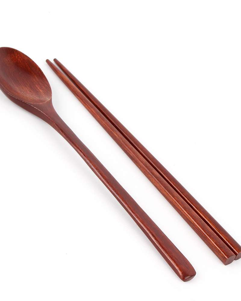 Brown Lacquered Wood Spoon Set | Wooden Spoon