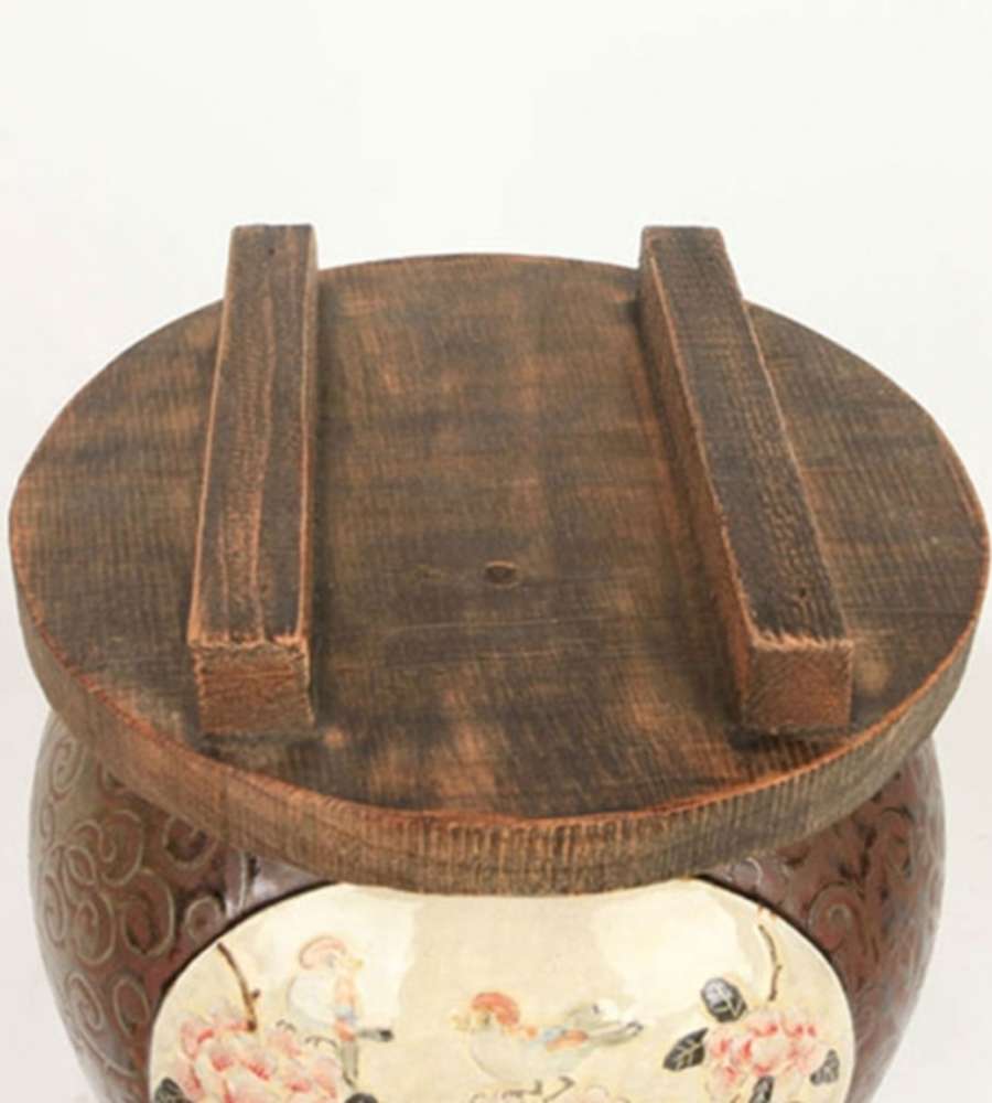 Pine Wood Rice Container Lid and Stand (Large)