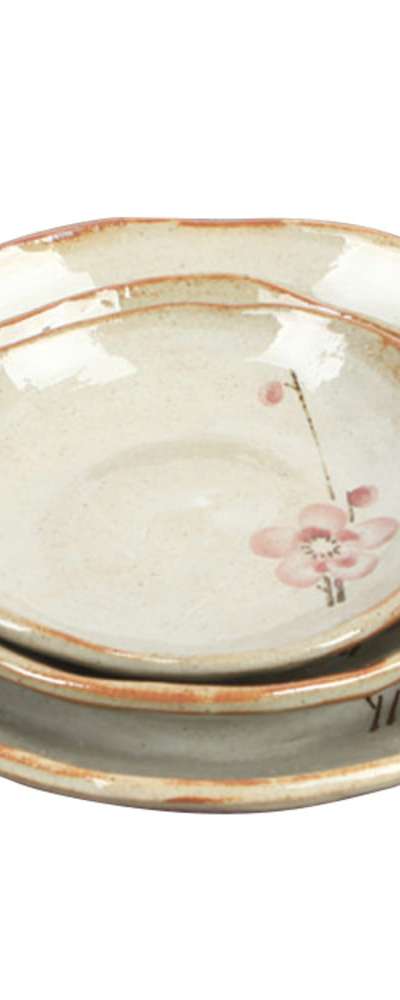 （3種）粉青 梅花 飯碗セット