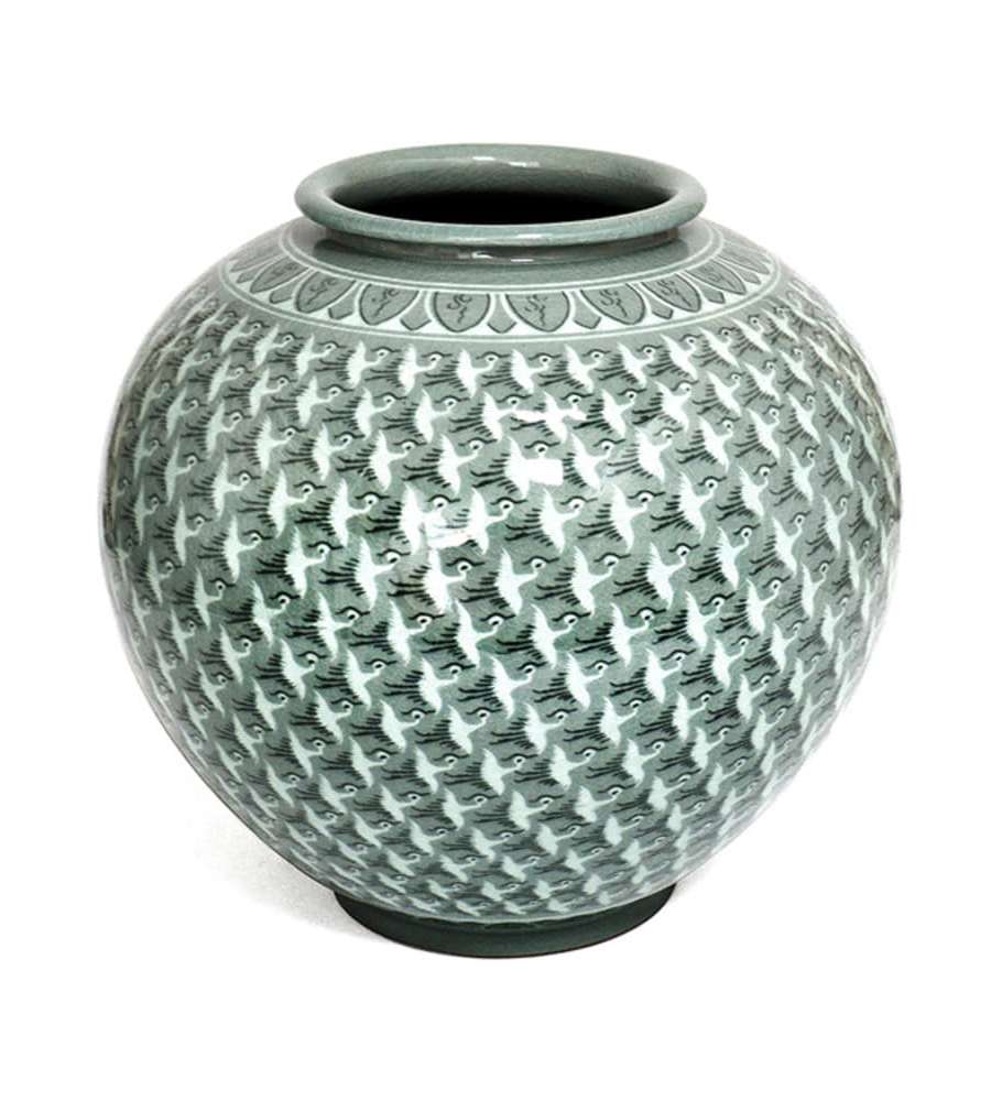 Celadon Five Hundred Cranes Jar